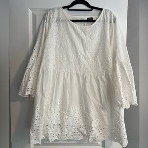 White Eyelet Blouse - XL